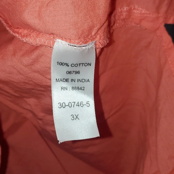 Woman Within Coral Crochet V Neck Shirt Size 3x NWOT - Picture 7 of 10